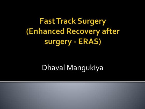 eras protocol in colorectal cancer surgery | PPT