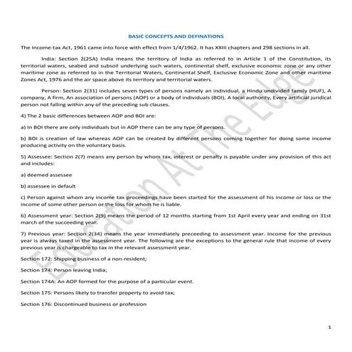 Fast track notes on income tax.Total Tax With maximum Effective Question's