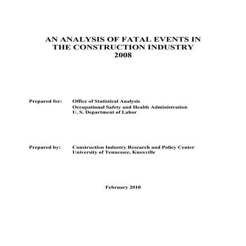 Construction Fatality report 2008