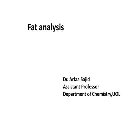 Fat analysis