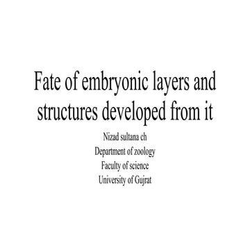 Fate of embryonic layers and structures develope from them