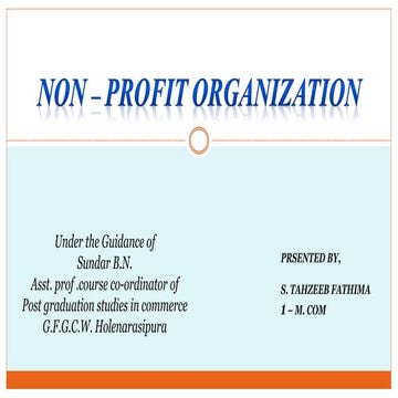 Non - Profit organization