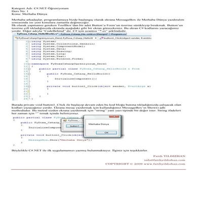 Fatih Yildizhan 1 Hello World