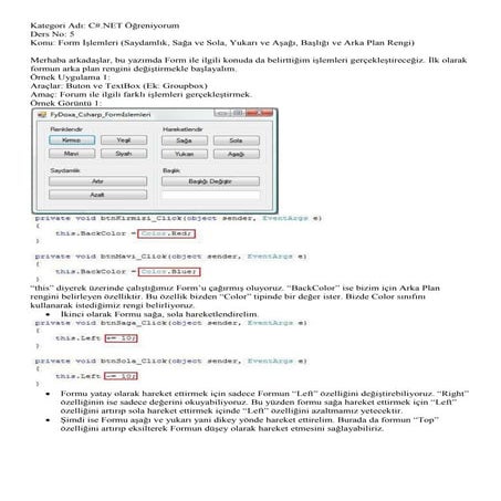 Fatih Yildizhan 5 Form Islemleri