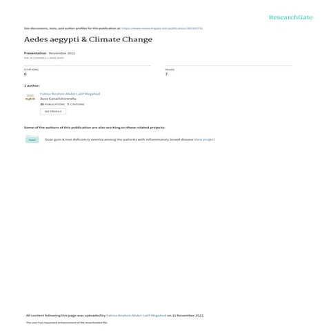 Climate change & Aedes aegypti