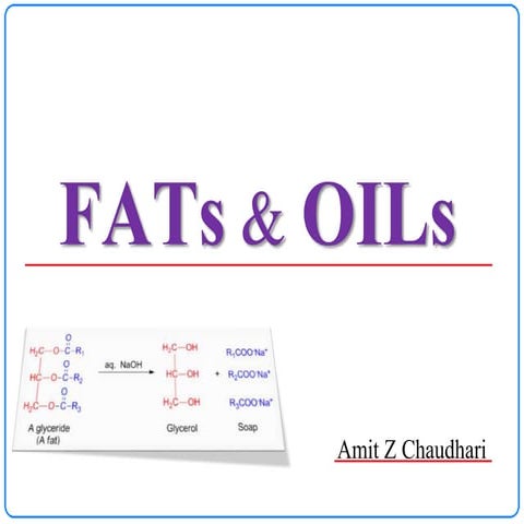 Fats and oils  organic chemistry    b. pharm.
