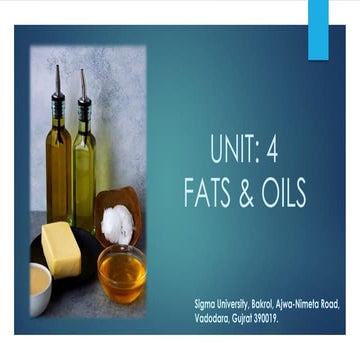 FATS&OILS PDF. Another name is (Triglycerides or Triacyglycerol) 