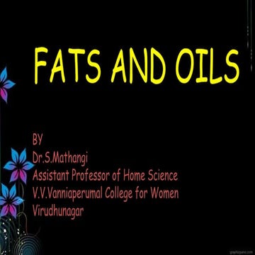 Saturated and Unsaturated Fat and Oils in food
