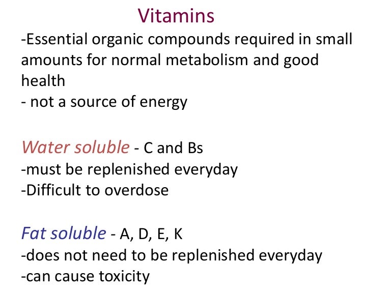 Fat Soluble Vitamins