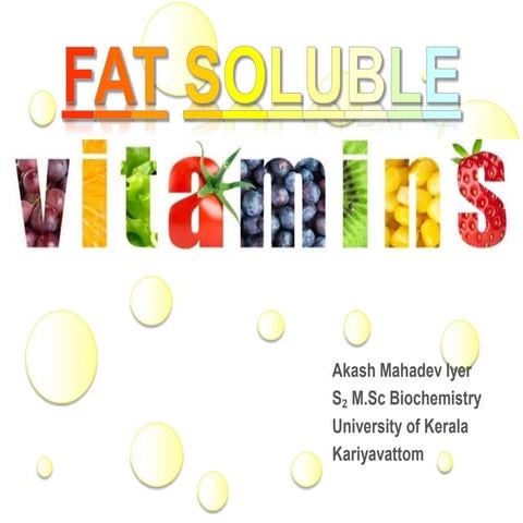 Fat soluble vitamins- structure, rda, functions, sources, deficiency, hypervi...