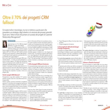Oltre il 70% dei progetti CRM fallisce!