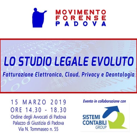 Lo Studio Legale Evoluto - Padova, 15 marzo 2019
