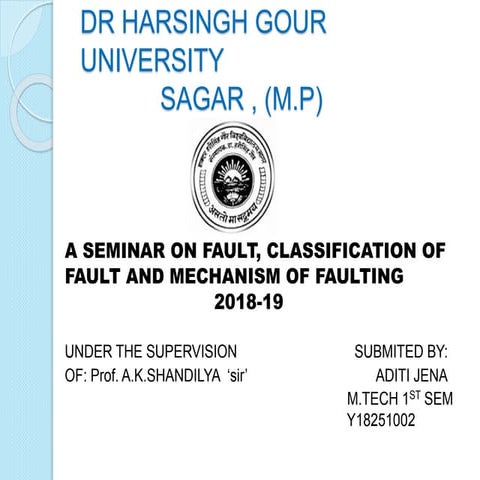Fault'classification of fault  and mechanism of faulting