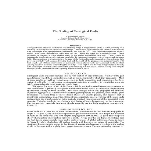 The Fractal Geometry of Faults and Faulting | PDF