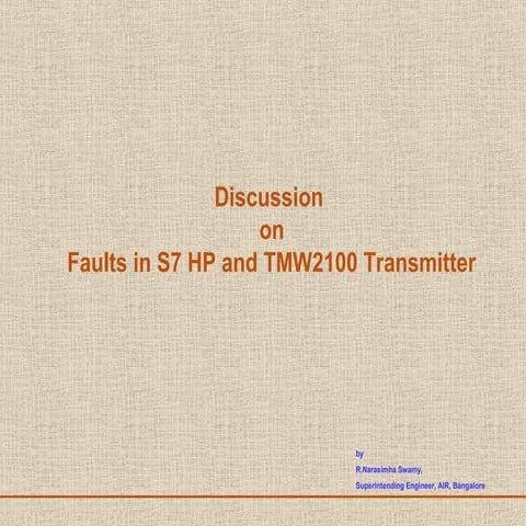 Faults in 300k w transmitter