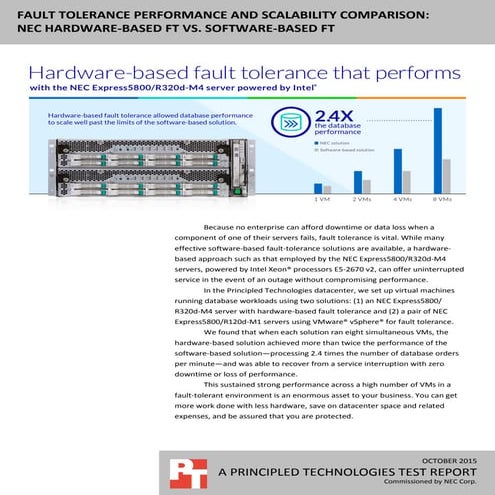 Fault tolerance performance and scalability comparison: NEC hardware-based FT...