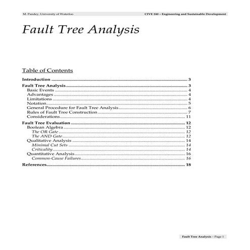 Fault tree analysis