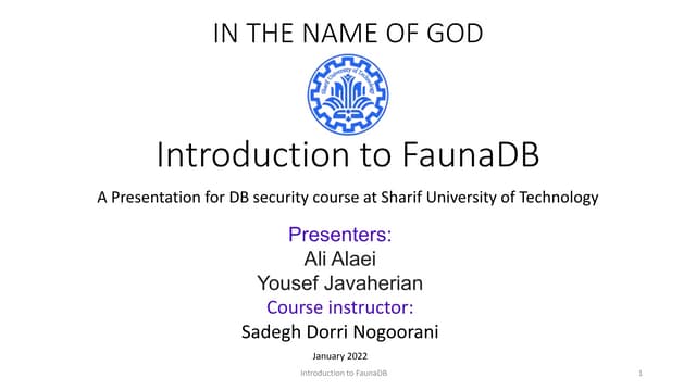 Introduction to Fauna
