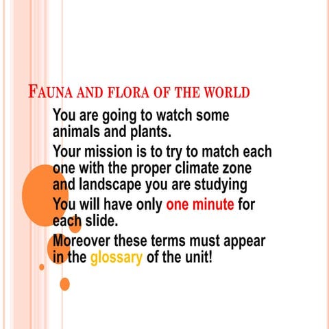 Fauna and flora of the world