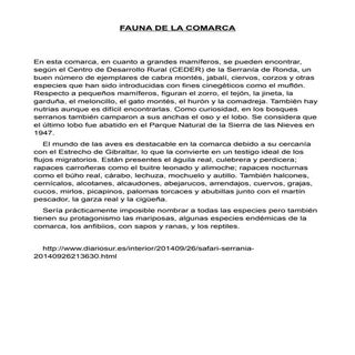 Fauna de la comarca