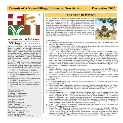 Favl newsletter Dec 2017