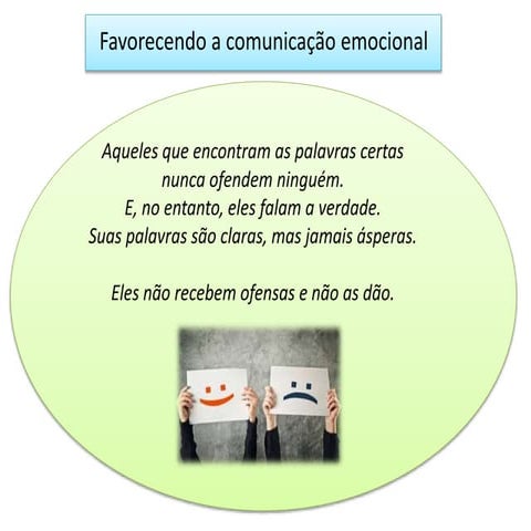 Favorecendo a comunicação emocional. 