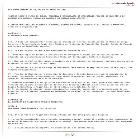 Plano de carreira do quadro do magistério