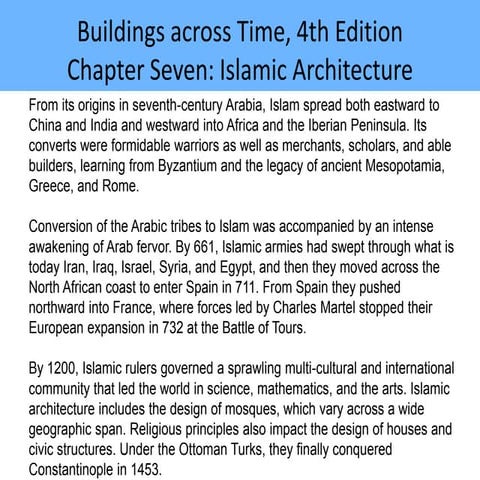 Chapter Seven: Islamic Architecture