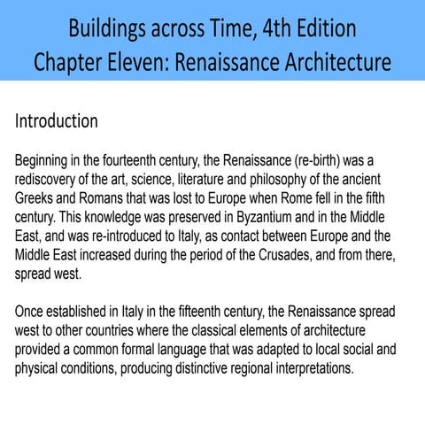 Chapter 11: Renaissance Architecture | PPT