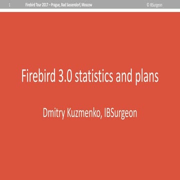 Firebird 3.0 statistics and plans