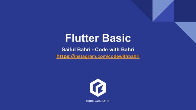 flutter basic learning dart lanuage jago flutter dart | PPT