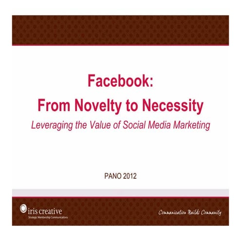 Facebook - form Novelty to Necessity