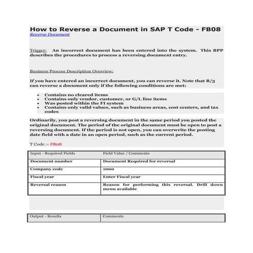 Fb08     how to reverse a document in sap t code