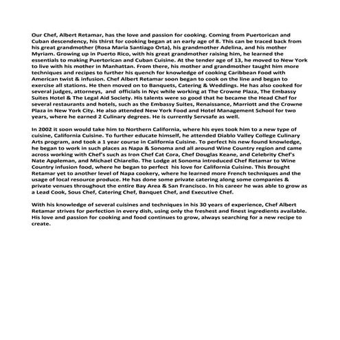CHEF'S BIO | DOC
