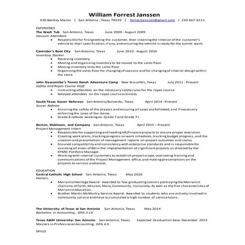 jim resume 2016 | DOCX