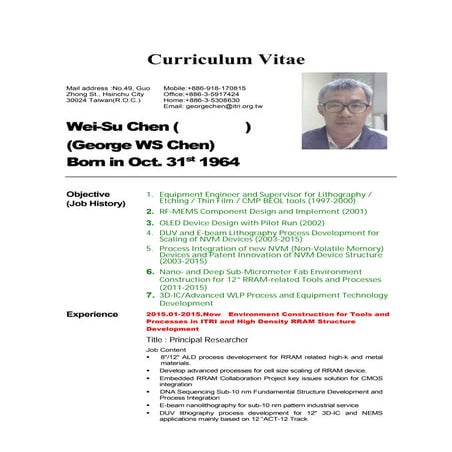 F1041028_George_Chen_Resume_9_with_Publications_Training