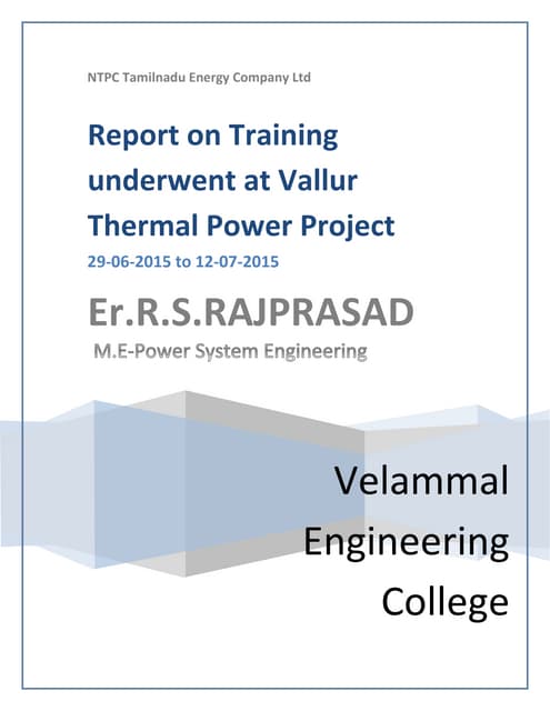 REPORT -VALLUR THERMAL POWER PLANT