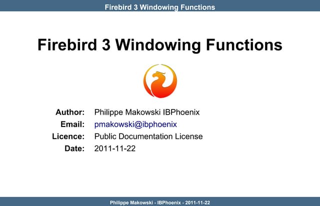 Firebird 3 Windows  Functions