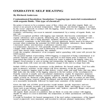 OXIDATIVE SELF HEATING