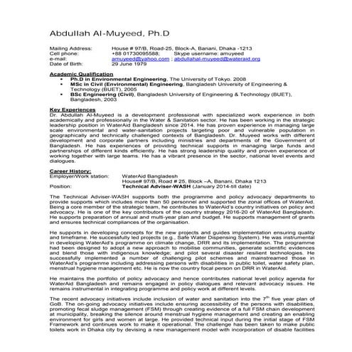 Abdullah Al-Muyeed CV