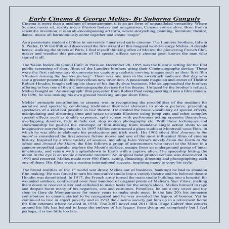 Early Cinema and George Melies-By Subarna Ganguly