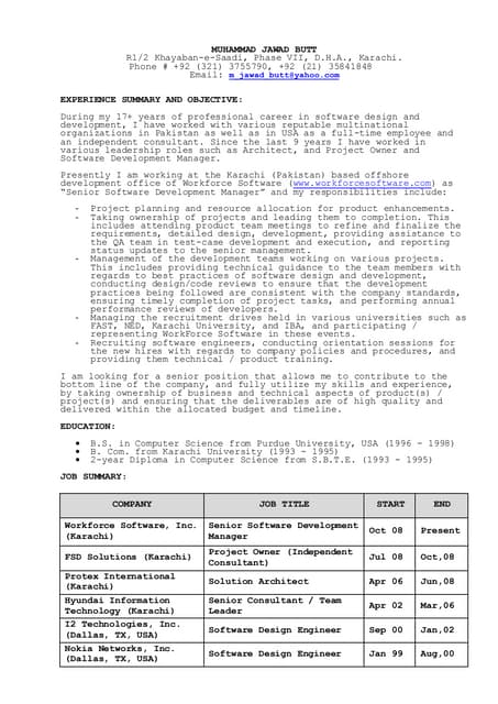 Jawad's Resume