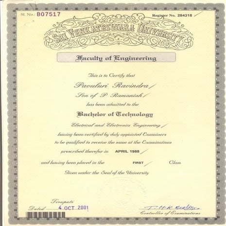 Engg Degree Certificate(M)
