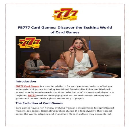 FB777 Card Games: Discover the Exciting World of Card Games