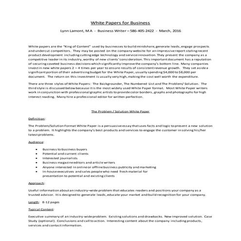 White Papers for Business
