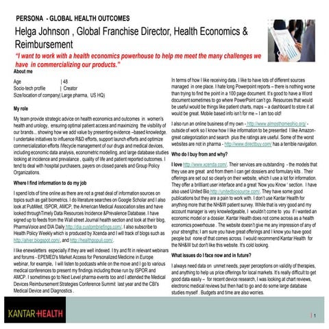 Kantar Health Personas and journeys