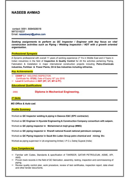 INSTRUMENT QA QC INSPECTOR | DOCX