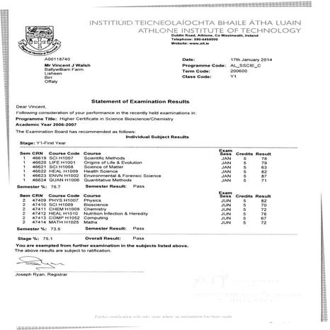 Transcripts Vincent Walsh