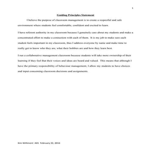 classroom management plan