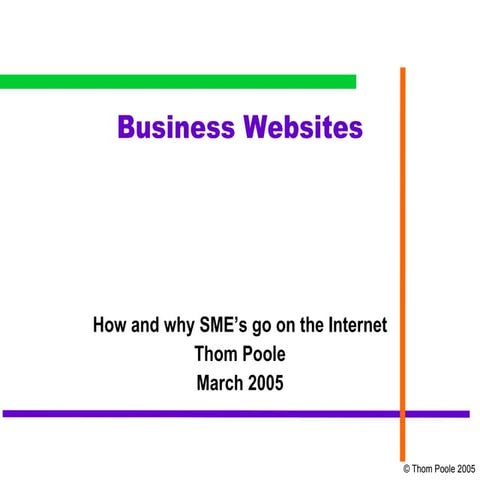 How & Why SME's Go On The Internet